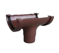 Brown Round Gutter - Running Outlet - Gutter Accessories