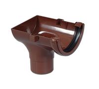Brown Round Gutter - Stop End Outlet - Gutter Accessories