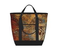 Brown Rust Colorful Metal Rusty Steel Iron Structure,Lunch Bags Large Capacity Insulated Tote Bag For Women Men Work Picnic Travel
