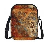 Brown Rust Colorful Metal Rusty Steel Iron Structure, Polyester Shoulder Bag, Zipper Crossbody Bag - Purse for Women