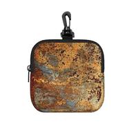 Brown Rust Colorful Metal Rusty Steel Iron Structure, Square Zipper Storage Bag, Neoprene Coin Purse, Small Wallets, Change Pouch, Change Purse