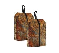 Brown Rust Colorful Metal Rusty Steel Iron Structure, Travel Shoe Bags 2 Pack, Waterproof Shoe Storage Bags, Shoe Organizer for Travel and Home