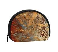 Brown Rust Colorful Metal Rusty Steel Iron Structure, Wallet Women's Shell Storage Bag Small Coin Purse Shell Change Pouch