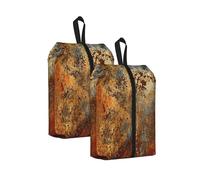 Brown Rust Colorful Metal Rusty, Travel Shoe Bags 2 Pack, Waterproof Shoe Storage Bags, Shoe Organizer for Travel and Home