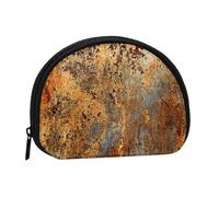 Brown Rust Colorful Metal Rusty, Women's Storage Bag Shell Makeup Bag Small Coin Purse Shell Change Pouch