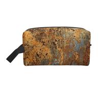 Brown Rust Colorful Metal RustyLarge Capacity Cosmetic Organizer,Travel Makeup Bag for Women
