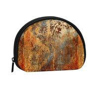 Brown Rust Colorful Metal RustySmall Makeup Sanitary Napkin Storage Bag,Women's Cosmetic Coin Purse