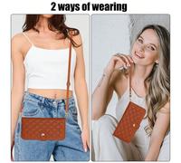 (brown, Samsung A55) Suitable for Google 8A small Chanel style crossbody card bag leather case Google 8pro diamond bracket leather case