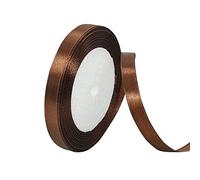 Brown Satin Ribbon 10mm, 22M Solid Colors Fabric Coffee Ribbon for Crafting, Gift Wrapping, Balloons, DIY Sewing Project, Hair Bows, Xmas, Valentine, Presents Bouquets Floral Wedding &Cake Decoration