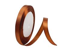 Brown Satin Ribbon 10mm, 23 Meters Brown Fabric Ribbons Double Sided Silk Ribbons for Gift Wrapping, Crafting, Hair Bows, Balloons, Sewing, Wreaths, Cakes, Wedding Party and Christmas Decoration