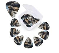 Brown seal on the rock Guitar Picks 12 Pcs, 3 Different Thickness Celluloid Plectrum for Bass Electric Acoustic Guitars Ukulele Accessories Gift for Men Women (0.46mm, 0.71mm, 0.96mm)