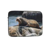 Brown Seal on The Rock Laptop Case 17 inch, TSA Laptop Sleeve Shockproof Protective Notebook Case Water Resistant Computer Carrying Cover Briefcase Handbags Men Women Computer Bag