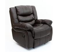 Seattle Manual Recliner Armchair Home Lounge Bonded Leather Chair More4Homes Brown One Size