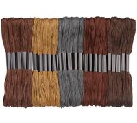 Brown Series Embroidery Thread,Embroidery Thread Floss Set Including Plastic Floss Bobbins, Needle Threader, Hand Sewing Needle for Embroidery