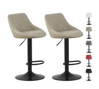 (BROWN) Set of 2 Height Adjustable Kitchen Bar Stool Breakfast Chairs with Footrest Stanley