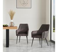 (Brown, Set of 8) ELLA TECHNOLOGY FABRIC DINING CHAIR