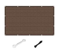 Brown Shade Net with Eyelets - 1x1.2m Lightweight Windproof Water Permeable Sun Protection Netting with Mounting Kit for Garden Patio Balcony Outdoor Use