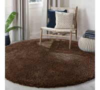 (Brown Shaggy Rugs) Circle Round Shaggy Rugs Large Living Room Fluffy Mats