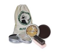 Brown Shoe Polish Kit - Leather Boot Care with High Shine, Waterproofing MOD Brown Shoe Polish (×2), Applicator Brush, Drawstring Storage Bag - Restores Shine, Protects & Revives Leather Boots & Shoes