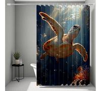 Brown Shower Curtain, Shower Curtains Sea Turtles Bathroom Curtains with 12 Hooks, HD Printing Waterproof Bath Curtain Quick-Drying Washable for Wet Room, Bathroom Decor 90 * 200cm -ly250720067