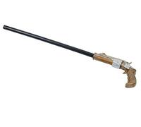 Brown, Silver & Black Steampunk Gun Cane Prop (107 cm) 1 Pc. - Realistic Design, Perfect Accessory for Cosplay, Costume Parties, Events, & More