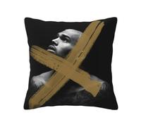 Brown Singer Chris Pillowcase All-Season Reversible Pillowcase Versatile for Multiple Uses:Bedroom Sofa and Car multicoloured 18"x18"