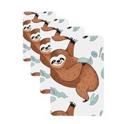 Brown Sloth Car Air Freshener Cards Set of 4 Pieces Long Lasting Hanging Scented Cards for Bedroom Wardrobe Car Aromatherapy Tablets for Men Women Rearview Mirror Pendant