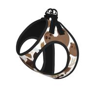 Brown Sloth Print Dog Harness Leash Set Reflective Pet Harness Puppy Vest Suitable Dogs Cats Small Breeds