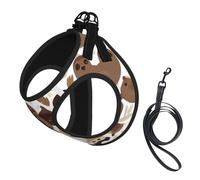 Brown Sloth Print Dog Harness Leash Set Reflective Pet Harness Puppy Vest Suitable Dogs Cats Small Breeds