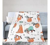 Brown Sloth Print Ultra-Soft Micro Fleece Blanket for Bed, Sofa, Camping & Travel - Anti-Pilling Air Conditioning Blanket
