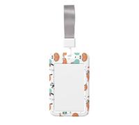 Brown Sloth Printed Card Badge Holder with Neck Strap, Vertical Cards Holder Anti-Scratch and Easy-Scan, for Office, School