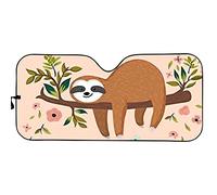 Brown Sloth Windscreen Car Sunshades Block Uv Rays Front Windshield Sun Shade Foldable Car Window Covers Universal For Auto Truck Summer M