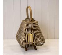 Brown Small Bamboo Lantern With Led Candle