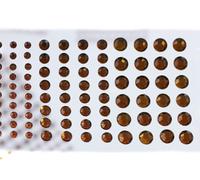 Brown Smokey Topaz Self Adhesive Acrylic Cabochons 3 Sizes 4mm 6mm 8mm Plastic Face Gems Stick On Body Jewels Hair Crystals for DIY Cards and Invitations Crafts Bling Sticker - 5 Sheets - 480PCS