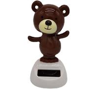 Brown Solar Dancing Bear Toy Solar Powered Dancing Figurine Car Dashboard Decor, Bobbling Head Bear Toys Shaking Head Dolls Solar Power Kits Learning and Education