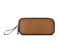 Brown Solid Color Pure Plain Terracotta Nylon Pencil Bags for Teen Girls Large Capacity Slot Pencil Case School Stationery for College Girls