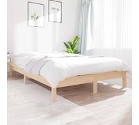 Brown Solid Pine Bed Frame 120x200 cm Wooden Platform Base Sturdy Slatted Modern [EEK: A]