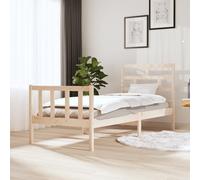 Brown Solid Pine Wood Bed Frame 75x190cm 2FT6 Small Single with Headboard Sturdy [EEK: D]
