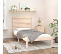 Brown Solid Pinewood Sturdy Slatted Bed Frame 90 x 200 cm Small Single Headboard [EEK: D]