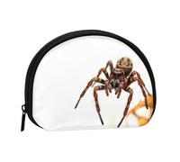Brown Spider Coin Purse Personalized Coin Bag for Women Men Change Purse Small Wallets with Zipper Mini Shell Coin Pouch Outdoor Shopping Change Storage Bag Handbags Gifts