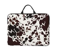 Brown Spots Cow Skin, 14 Inch Laptop Sleeve, Notebook Bag Laptop Case Sleeve Briefcase with Handle