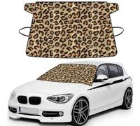 Brown Spots Leopard Faux Fur, Car Windshield Cover, Protective Windscreen Cover - Snow Ice Sun UV Dust Water Resistant - Fit for Most Cars