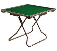 Brown Square Folding Mahjong Table for 4 Players, Mahjong Poker Domino Game Table with Cup Holders & Drawer