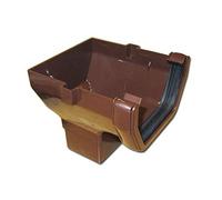 Brown Square Gutter - Stop End Outlet - Gutter Accessories