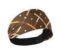 Brown Square Moisture Wicking Exercise Headbands for Women Elastic Sweat Band for Women for Tennis Washing face Running Washing face