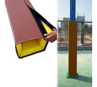 Brown Square Pole Safety Padding Cover, Foam Wrap Protector for Indoor Outdoor Posts, Impact Protection Cushion for Playground, Garage & Sports Areas(5.5"x5.5"(14x14cm))