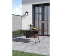 Brown Square Wicker Garden Table With Parasol Hole Garden Sanctuary Brown One Size
