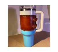 (Brown) Stanley leather cup holder 30oz ice cup 40oz cup holder simple snap leather Stanley cup holder