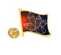 brown star crystal universe fantasy Golden Metal Flag Lapel Pin Badge