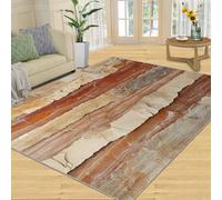 Brown Stone Marble Area Rug, Natural Texture Geology Carpet, Rustic Cracked Pattern Design Floor Mat for Living Room Bedroom Home Decor-120 * 150CM